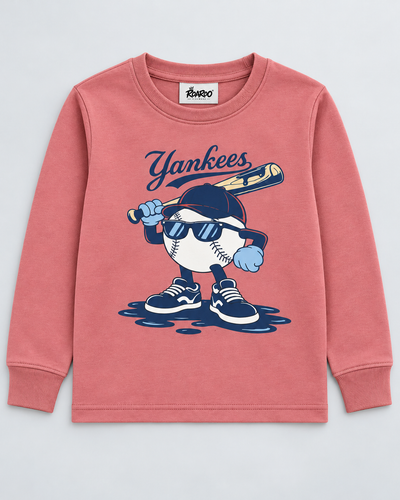 Baseball Graphic Long-Sleeve T-Shirt – Rose Pink - Alternate View