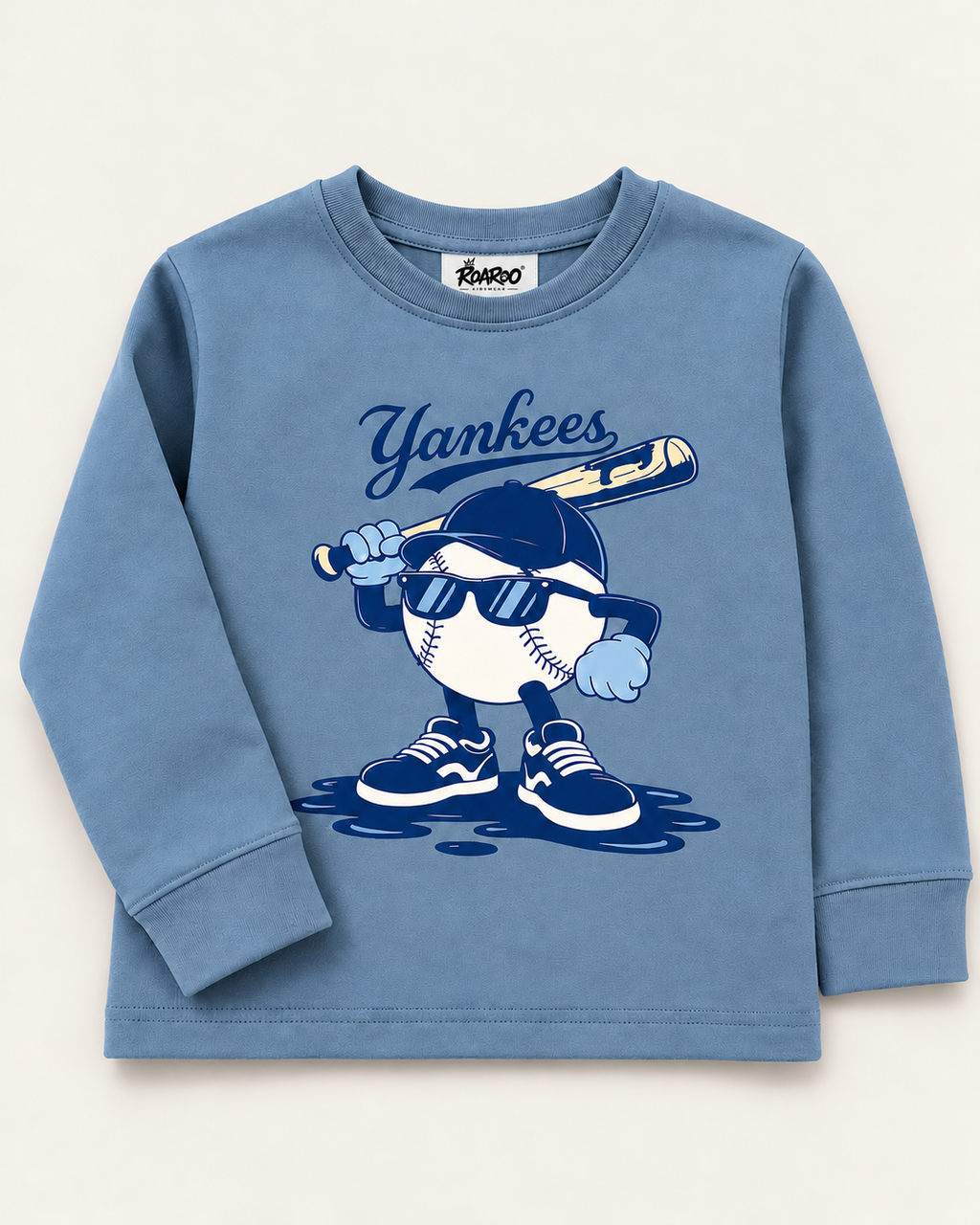 Yankees Baseball Graphic Long-Sleeve T-Shirt – Blue