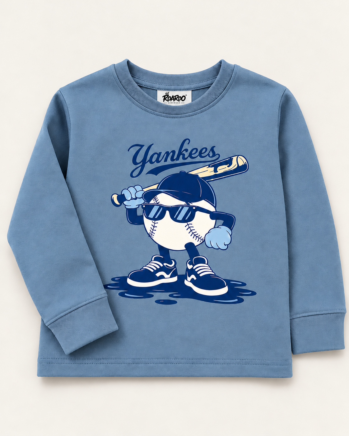 Yankees Baseball Graphic Long-Sleeve T-Shirt – Blue