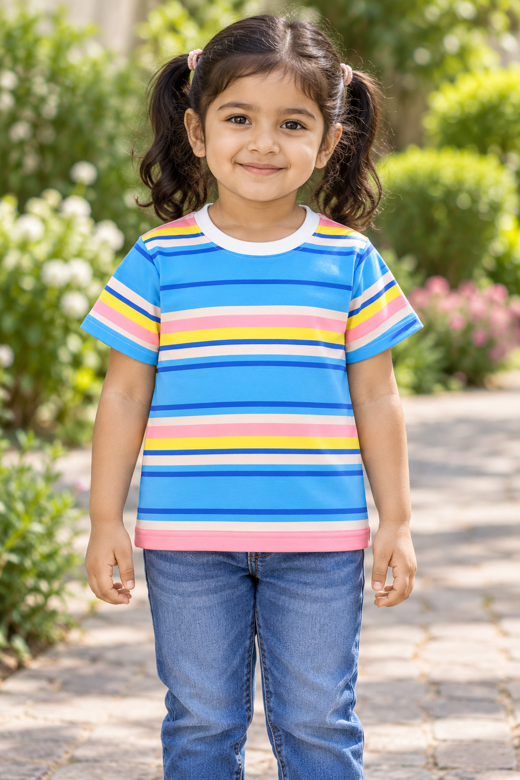 Pink, Blue Stripe