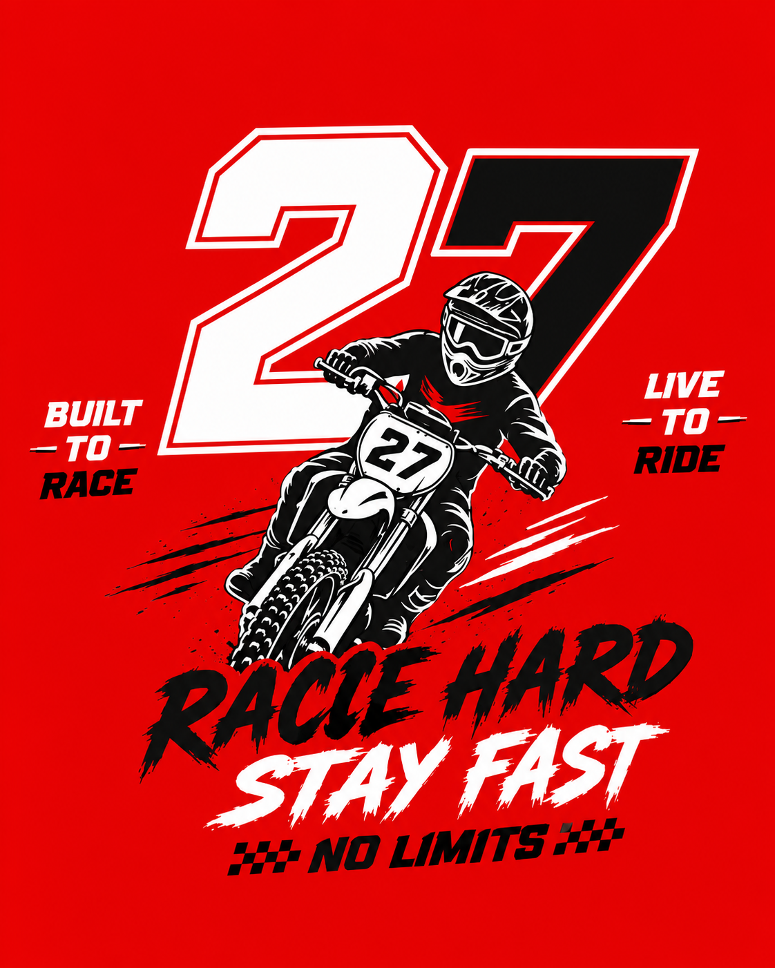 Motocross 27 Graphic Sweatshirt – Flame Red